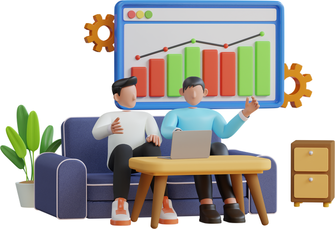 Financial advisor 3d illustration. finance agent, money consultant.  Accounting consultancy, online accountant expert service for financial planning